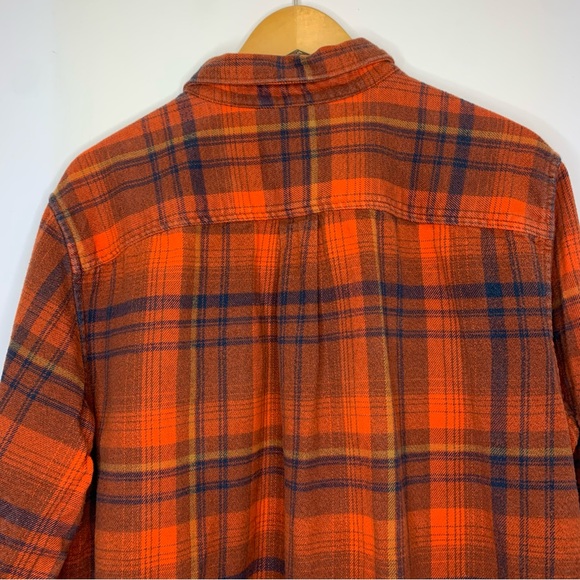 Men’s THE NORTH FACE Orange Plaid Long Sleeve Button Down Flannel Shirt sz Large - Picture 5 of 8